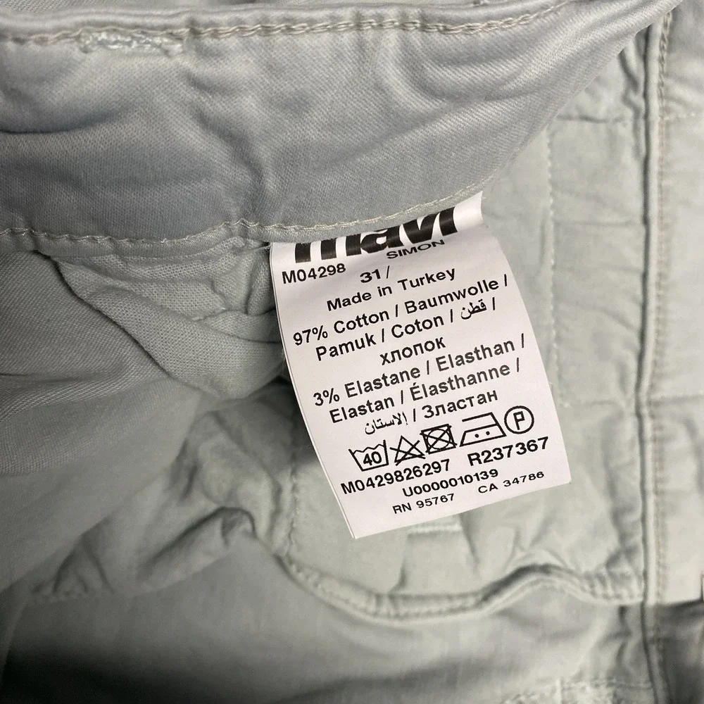 Mavi‎ Shorts Mens 31 Light Blue Green 8.5